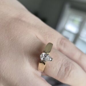 14k Natural Diamond Engagement Ring Size 7